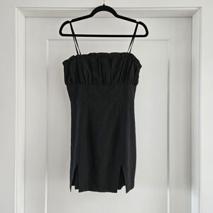 knee length dresses for ladies Gaval Mini Dress in Ditsy Rose Black main image 1